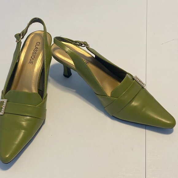 CLASSIQUE Slingback Kiteen Heel Shoes - Picture 4 of 6